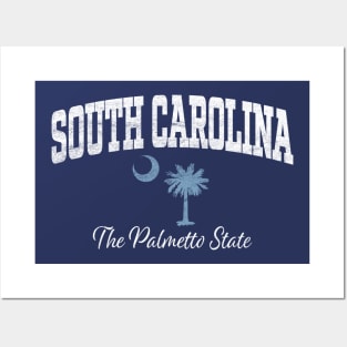 South Carolina SC Palmetto State Athletic Distressed Posters and Art